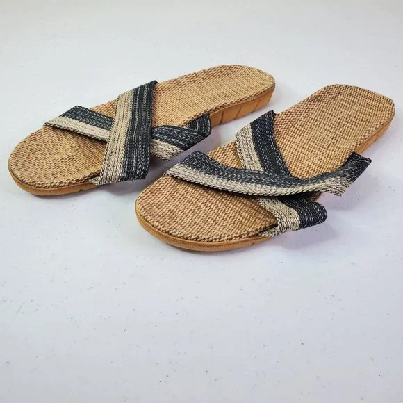 Shein Womens Natural Minimalist Cross Strap Slide Sandals CN42 - Picture 4 of 7